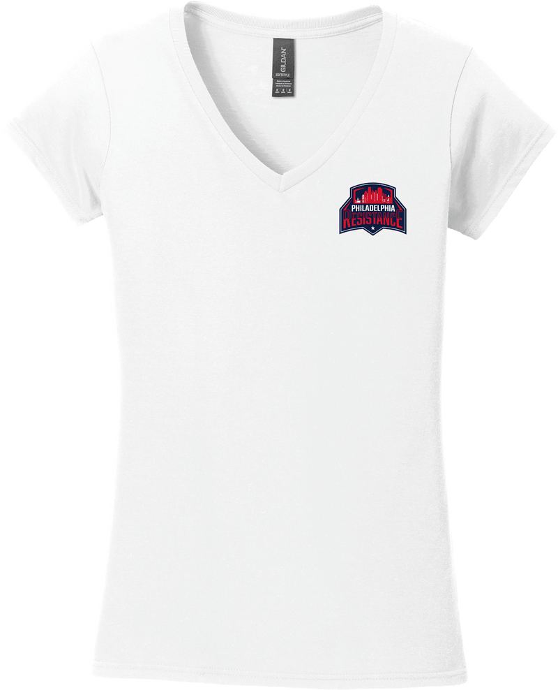 Philadelphia Resistance Softstyle Ladies Fit V-Neck T-Shirt