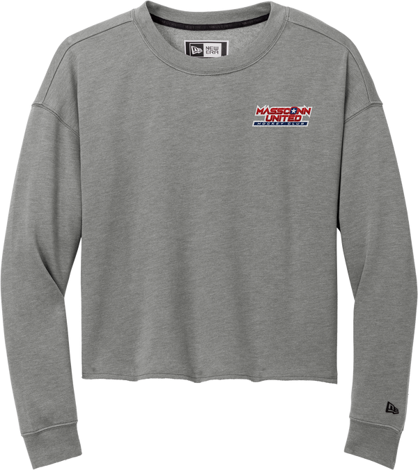 Mass Conn United New Era Ladies Tri-Blend Fleece Crop Crew