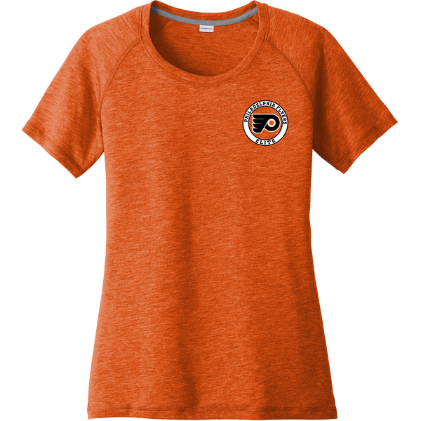 Philadelphia Flyers Elite Ladies PosiCharge Tri-Blend Wicking Scoop Neck Raglan Tee