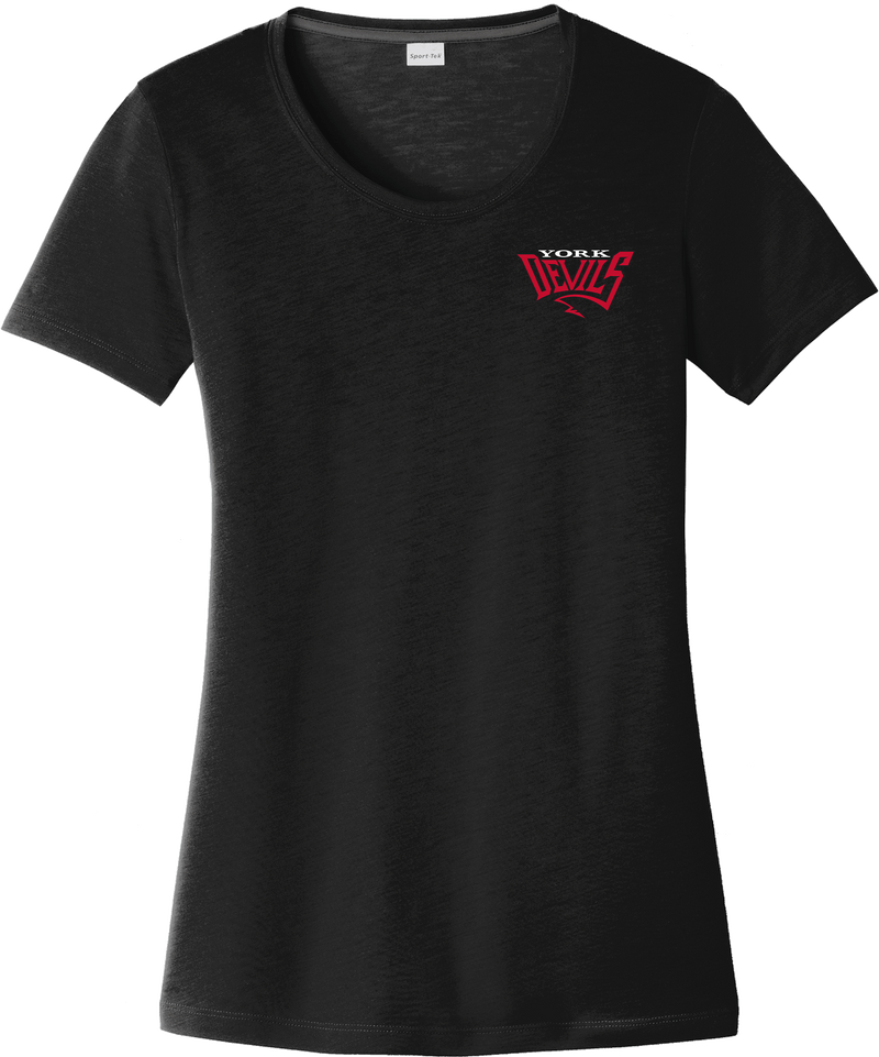 York Devils Ladies PosiCharge Competitor Cotton Touch Scoop Neck Tee