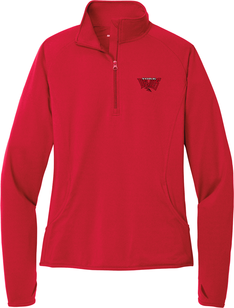 York Devils Ladies Sport-Wick Stretch 1/4-Zip Pullover