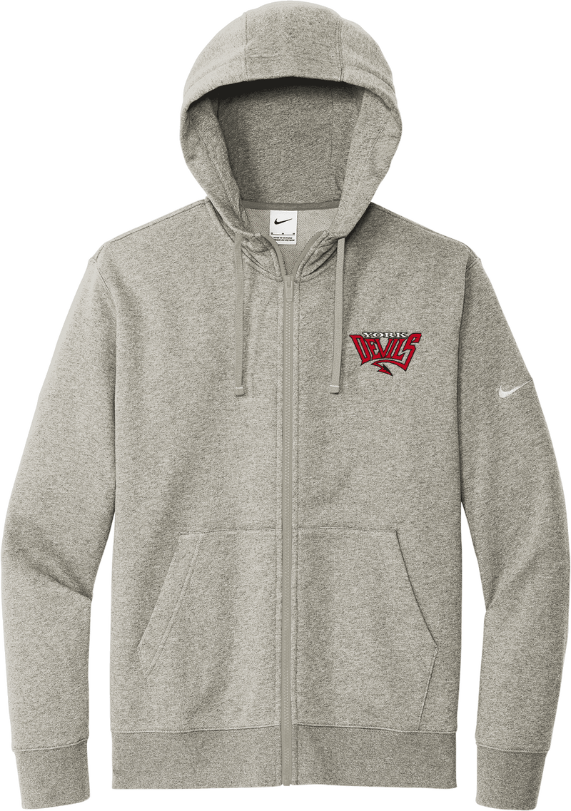York Devils Nike Club Fleece Sleeve Swoosh Full-Zip Hoodie