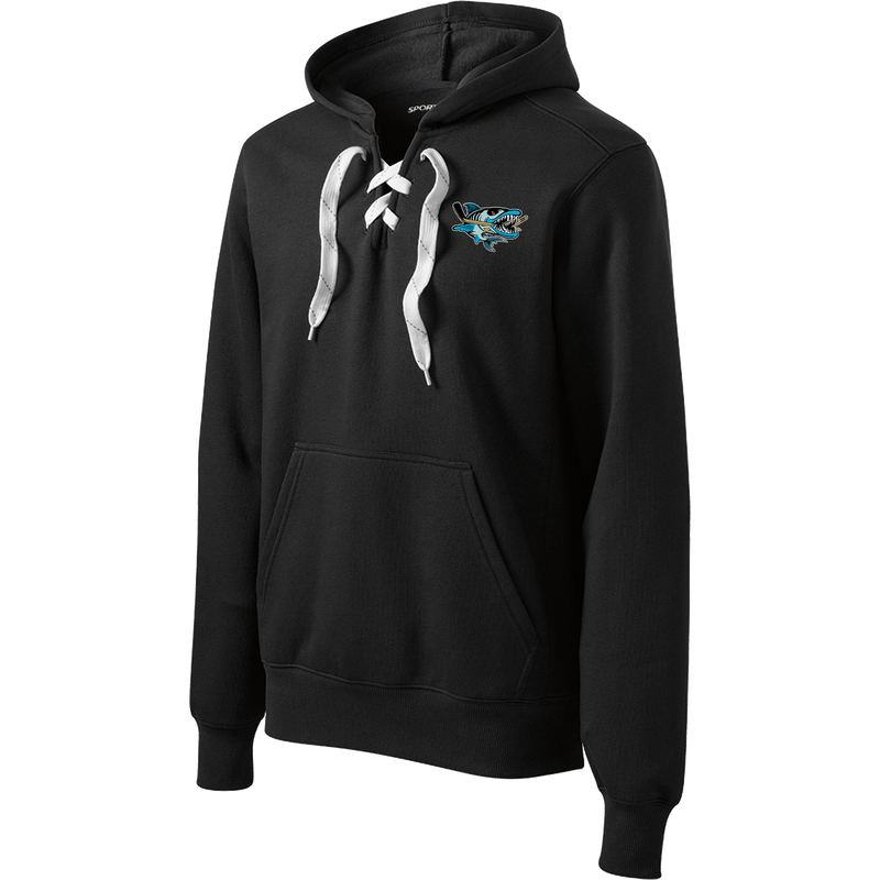 Boca Barracudas Lace Up Pullover Hooded Sweatshirt