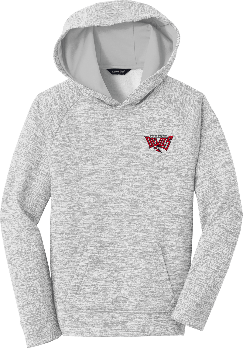 York Devils Youth PosiCharge Electric Heather Fleece Hooded Pullover