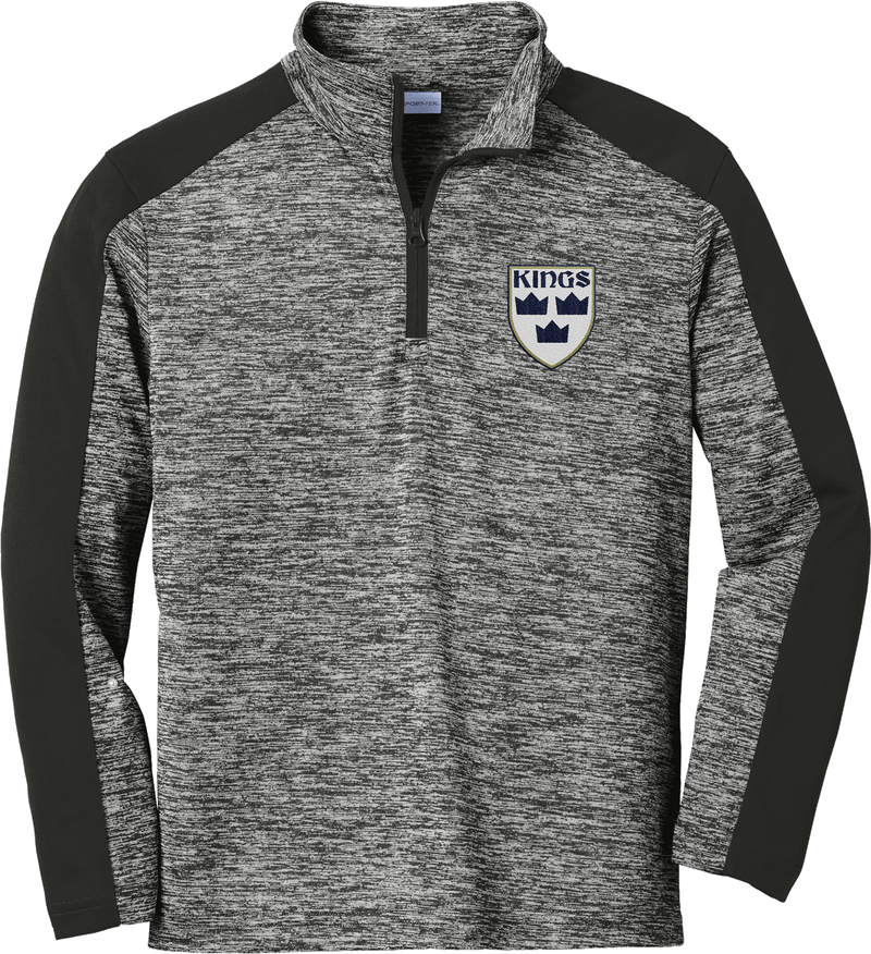 North Jersey Kings Youth PosiCharge  Electric Heather Colorblock 1/4-Zip Pullover